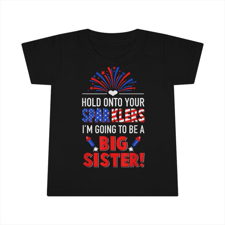 Big Sister Sparkler 4Th Of July Pregnancy Announcement  V2 Infant Tshirt