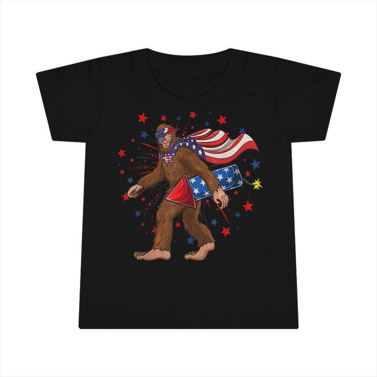 Bigfoot Fireworks 4Th Of July Kids Boys Sasquatch  Infant Tshirt