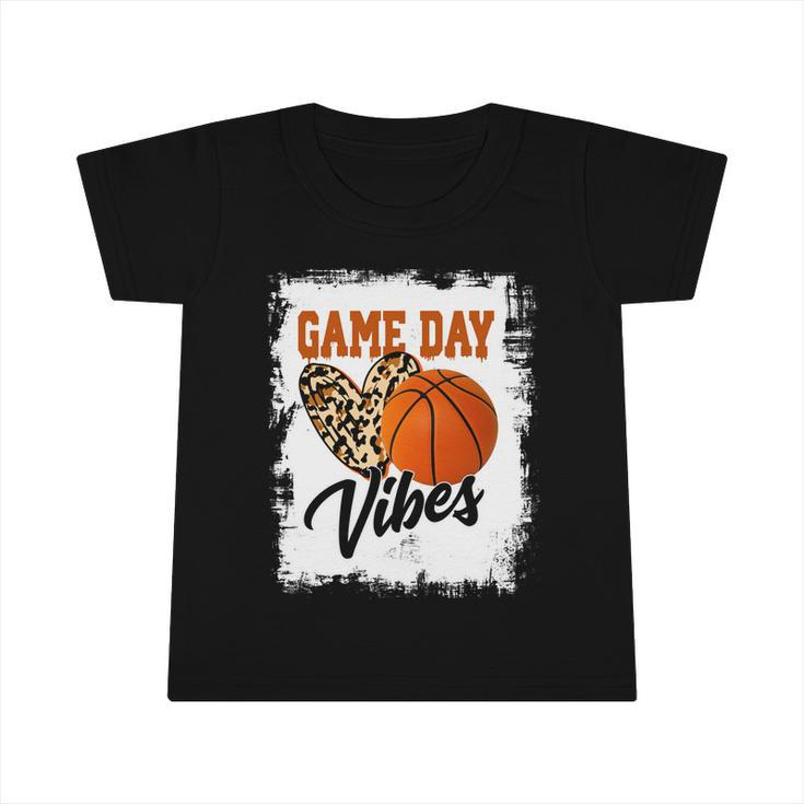 Bleached Game Day Vibes Basketball Fan Mom Grandma Auntie Cute Gift Infant Tshirt