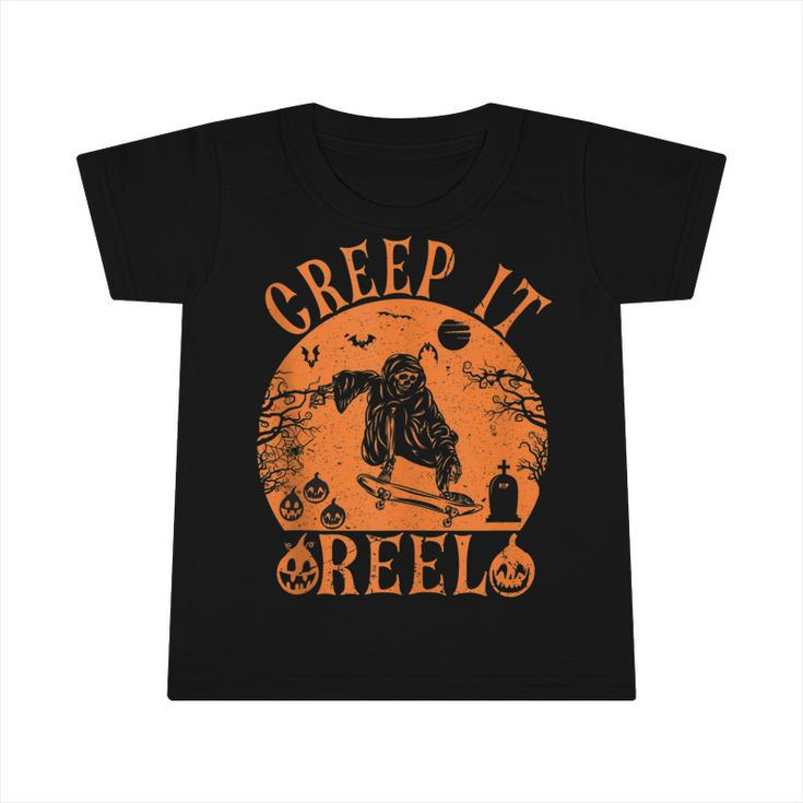 Creep It Real Ghost Men Skater Halloween Fall Season  Infant Tshirt