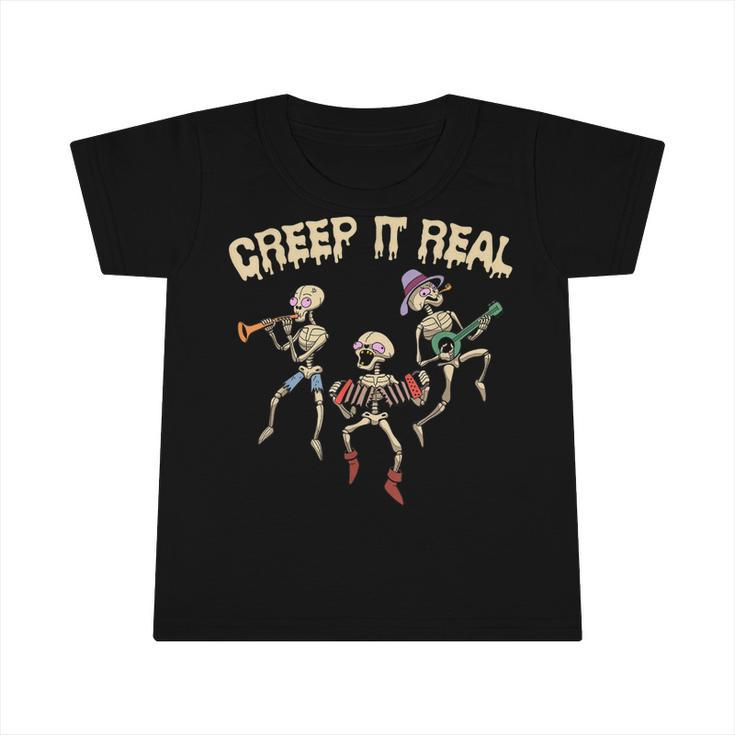Creep It Real Skeleton Playing Music Funny Halloween  Infant Tshirt
