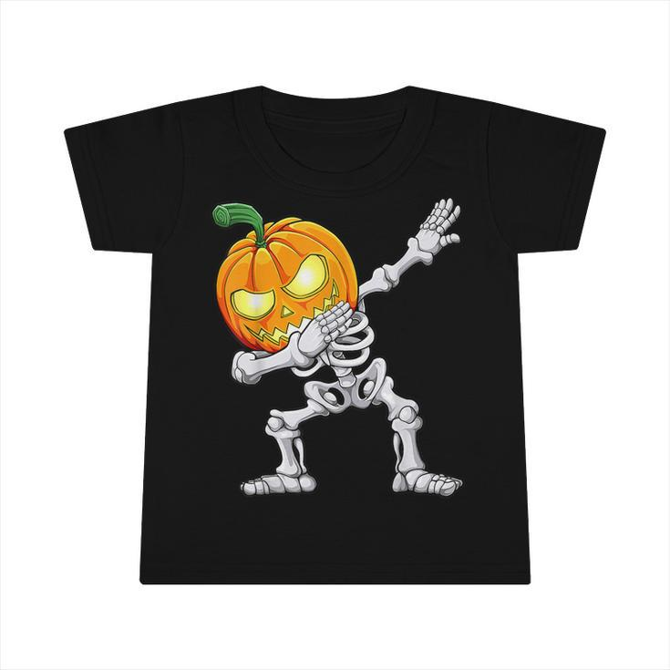 Dabbing Skeleton Scary Pumpkin Jack O Lantern Halloween Boys  Infant Tshirt