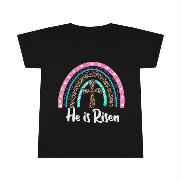 Easter For Christian Teen Girls Mom He Is Risen Leopard Gift Infant Tshirt