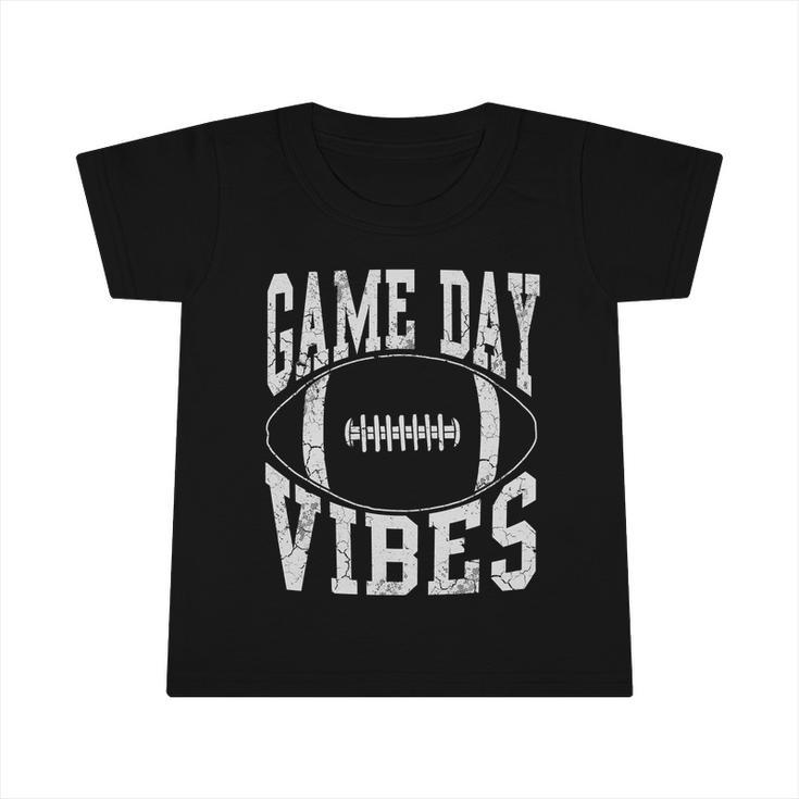 Game Day Vibes Silver Football Apparel Gift Graphic Design Printed Casual Daily Basic Infant Tshirt