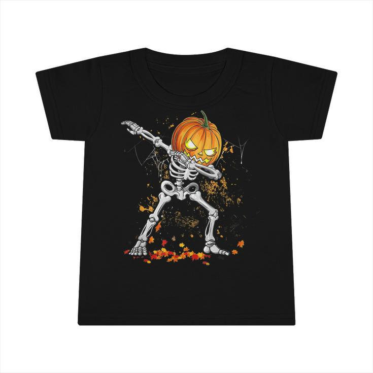 Halloween Boys Dabbing Skeleton Scary Pumpkin Jack O Lantern  V12 Infant Tshirt
