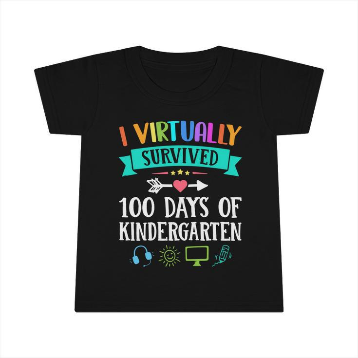 I Virtually Survived 100 Days Of Kindergarten Teacher Kids Meaningful Gift Infant Tshirt