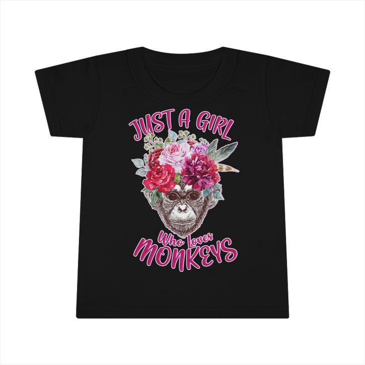 Just A Girl Who Loves Monkeys Cute Graphic Design Printed Casual Daily Basic Infant Tshirt