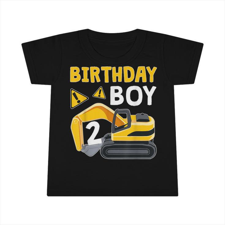 Kids 2 Years Old Boy 2Nd Birthday Gift Boy Toddler Excavator  Infant Tshirt