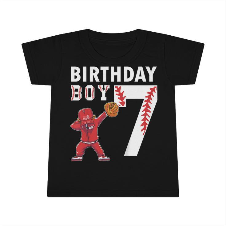Kids 7 Years Old Boy Baseball Player 7Th Birthday Kids  V2 Infant Tshirt
