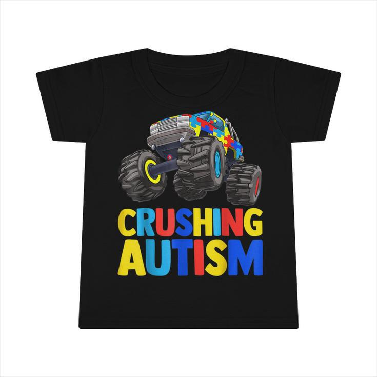 Monster Truck Crushing Austim Autism Awareness  V2 Infant Tshirt