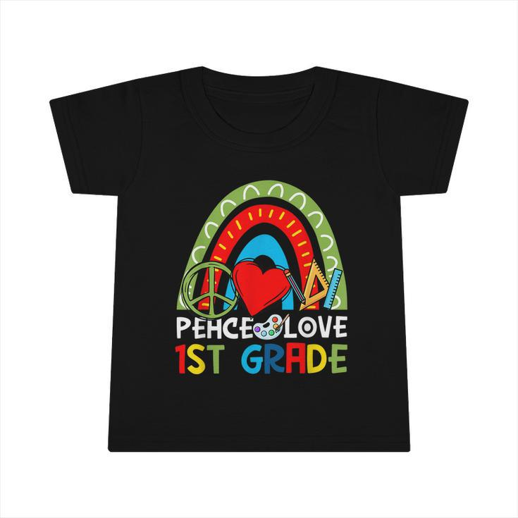 Rainbow Peace Love 1St Grade Back To School Boho Infant Tshirt