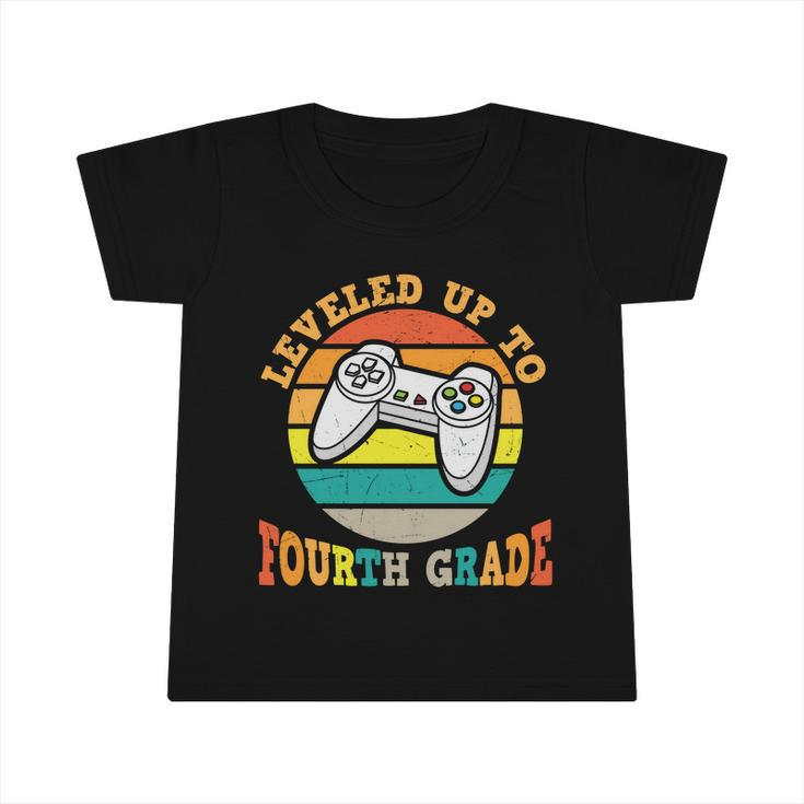 Video Game Back To School Leveled Up To Fourth Grade Vintage Infant Tshirt