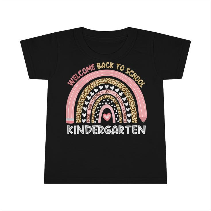 Welcome Back To School Kindergarten Teacher Rainbow Leopard  Infant Tshirt