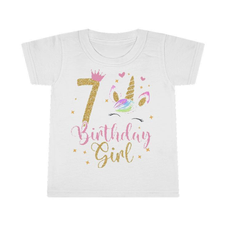 7 Years Old Birthday Girl Cute Unicorn Infant Tshirt