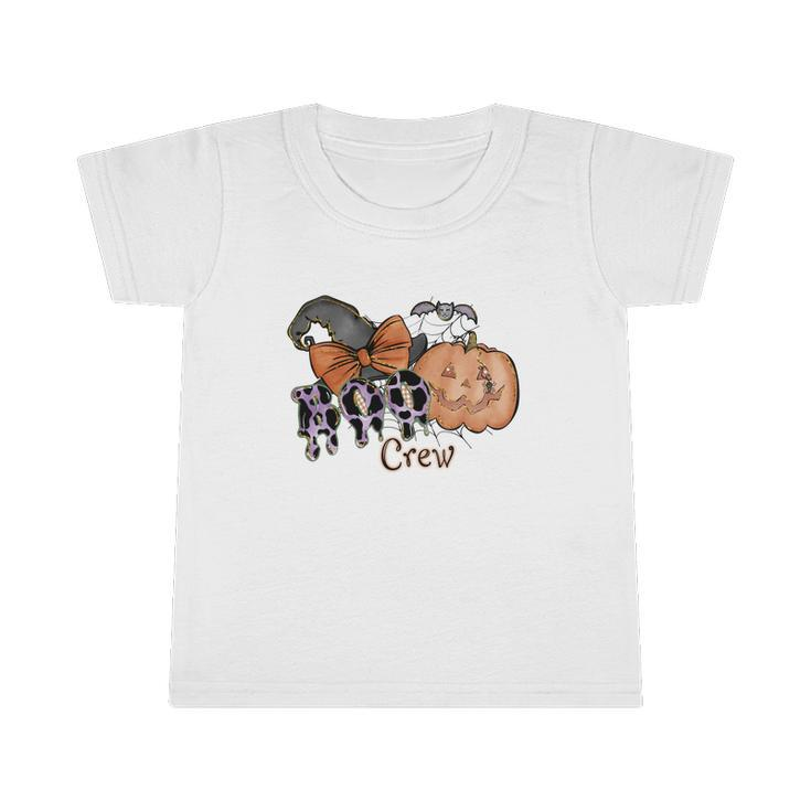 Boo Crew Pumpkin Gnomes Hat Bow Halloween Infant Tshirt