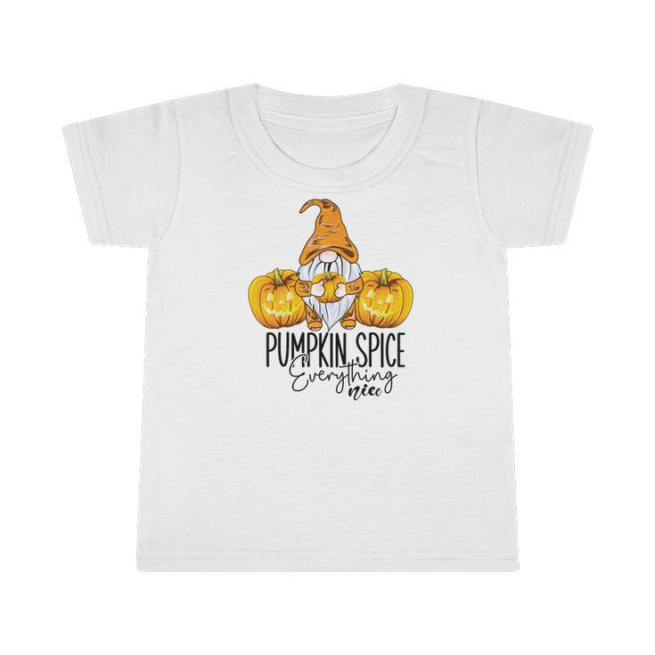 Fall Gnomes Yellow Pumpkin Spice Everything Nice Infant Tshirt