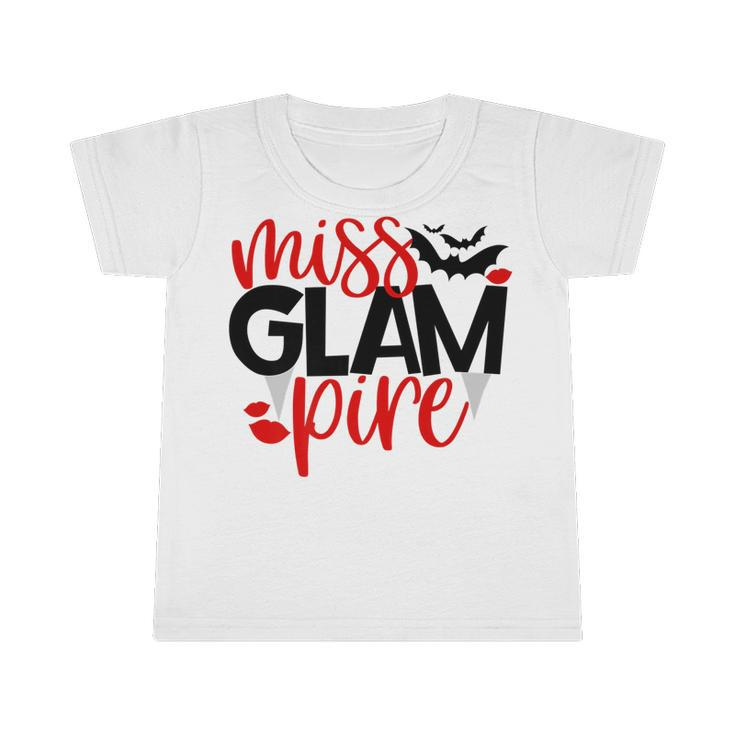 Little Miss Glam Pire Vampire Halloween Cute Kids Girls Bat Fangs    Infant Tshirt