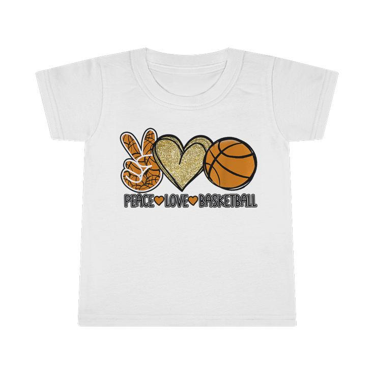 Peace Love Basketball Heart Ball Sports Team Game Player Infant Tshirt