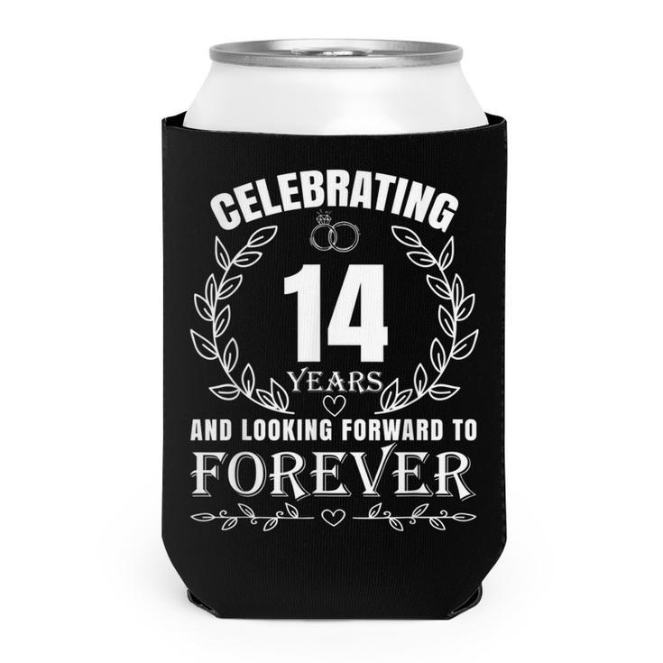 Cute 14Th Wedding Anniversary For Couples Married 14 Year  Can Cooler