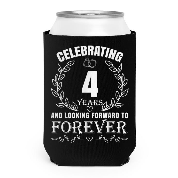 Cute 4Th Wedding Anniversary For Couples Married 4 Year  Can Cooler