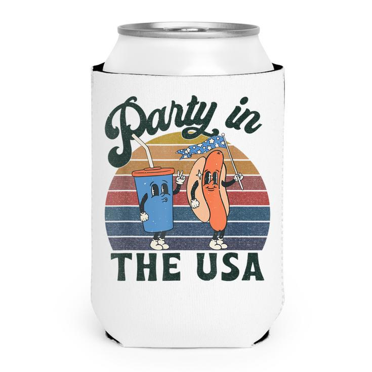 4Th Of July For Hot Dog Lover Party In The Usa Vintage  Can Cooler