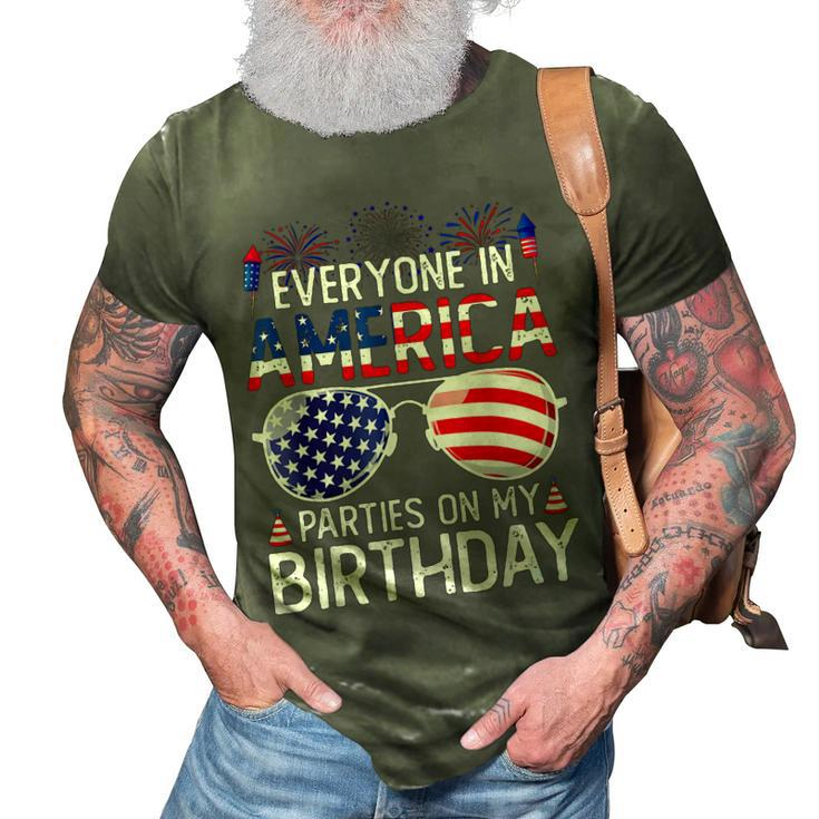 4Th Of July Birthday Gifts Funny Bday Born On 4Th Of July 3D Print Casual Tshirt
