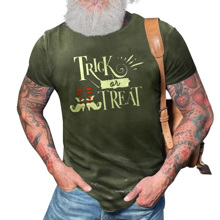 Halloween Funny Trick Or Treat Orange And White 3D Print Casual Tshirt