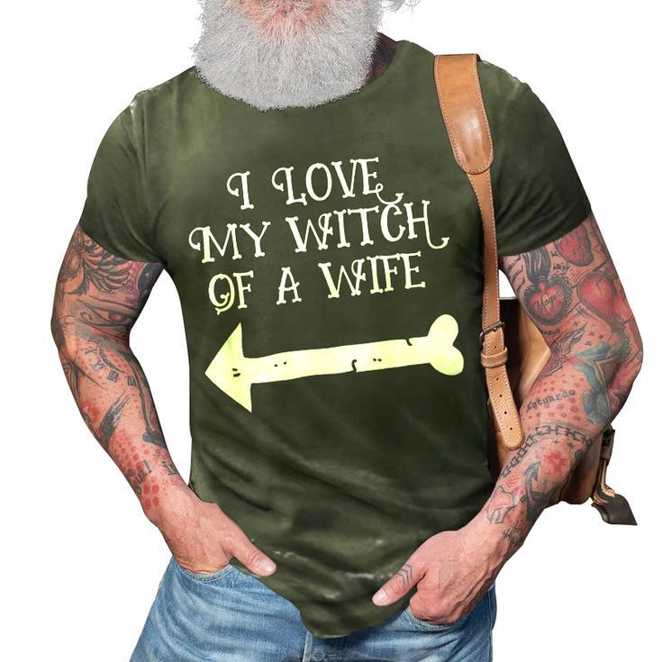 I Love My Witch Wife Halloween- His And Hers 3D Print Casual Tshirt
