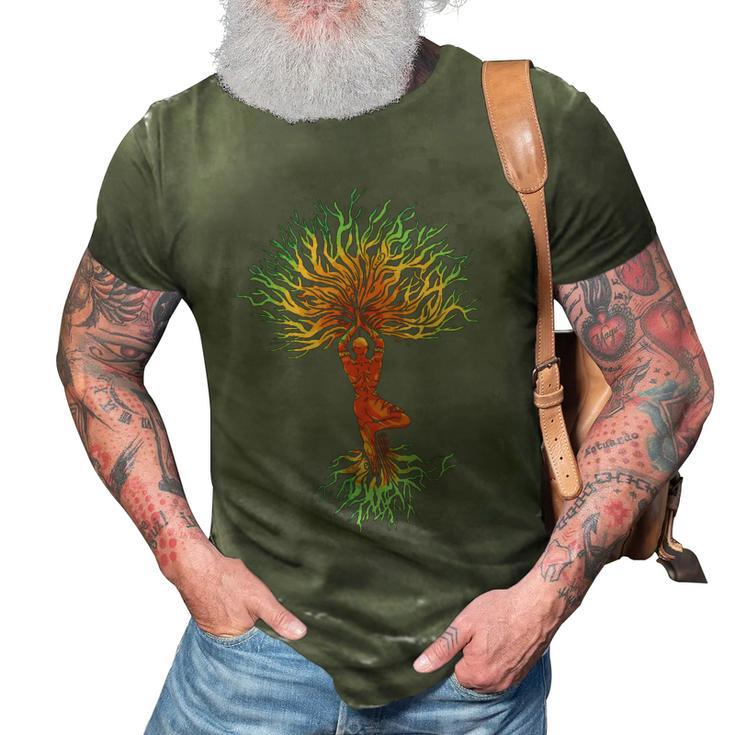 Nature Tree Of Life Yoga Colorful 3D Print Casual Tshirt