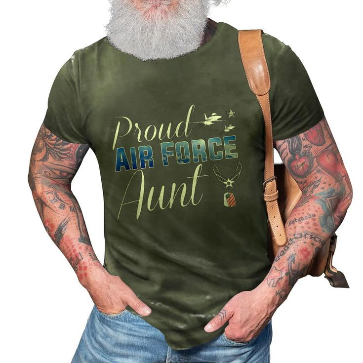 Proud Air Force Aunt Heart Us Air Force Military 3D Print Casual Tshirt
