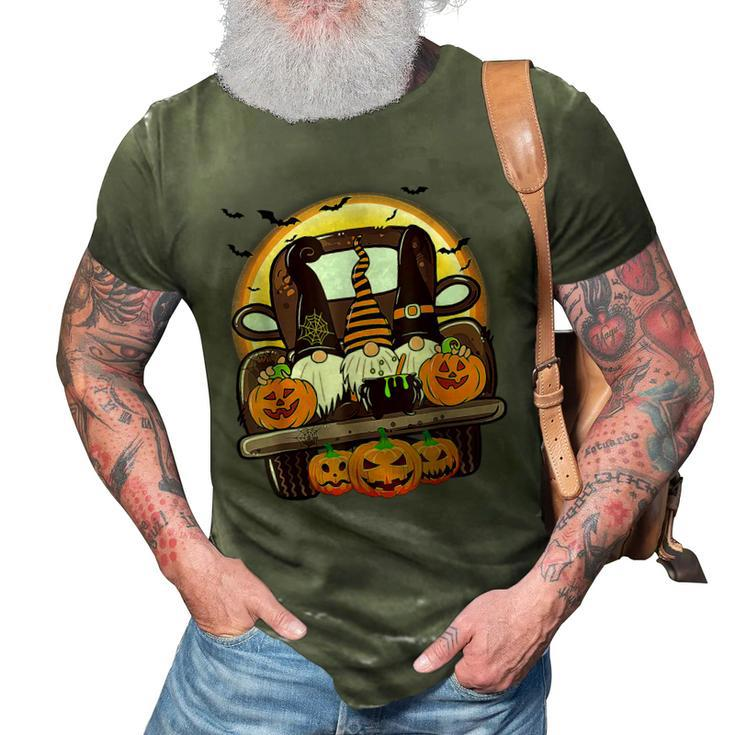 Scary Halloween Truck Gnomes Farmer Witch Pumpkin Costume 3D Print Casual Tshirt