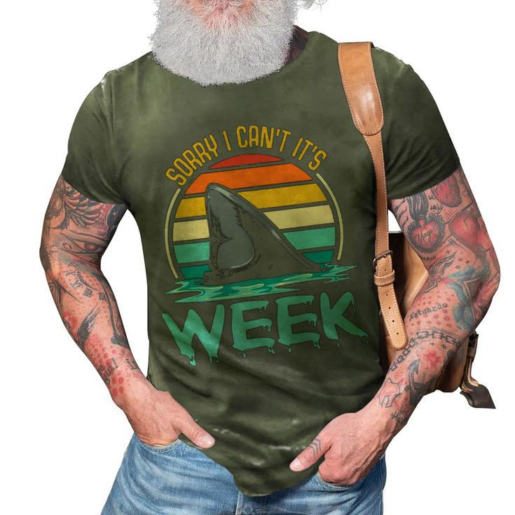 Sorry I Cant Its Week Ocean Scuba Diving Funny Shark Lover 3D Print Casual Tshirt