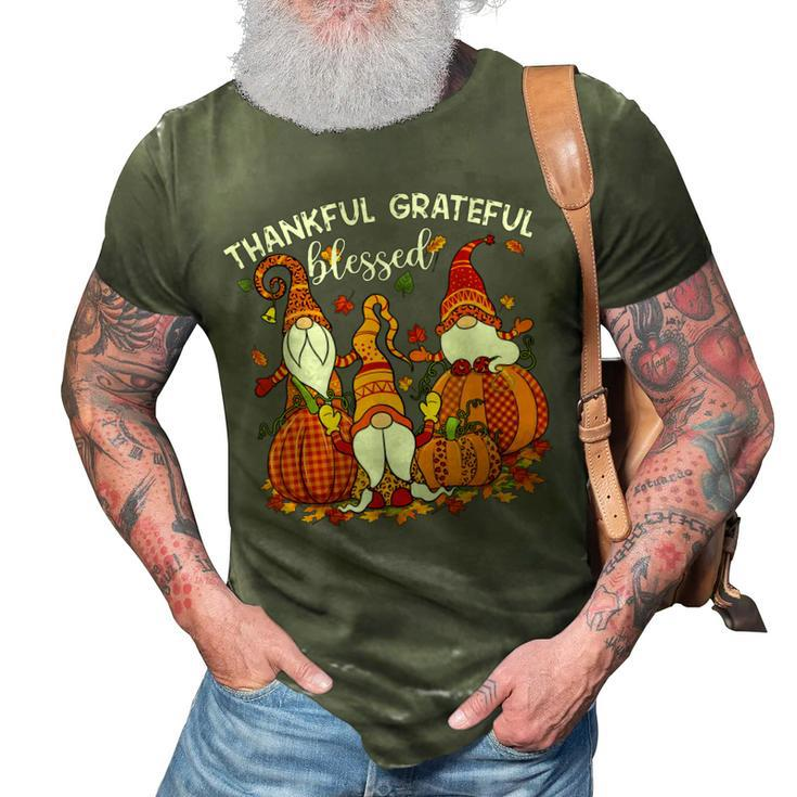 Three Cute Gnomes Halloween Pumpkin Autumn Fall 3D Print Casual Tshirt
