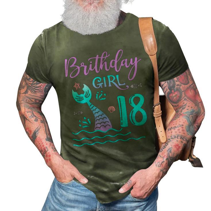 18 Year Old Gift Mermaid Tail 18Th Birthday Girl Daughter  3D Print Casual Tshirt