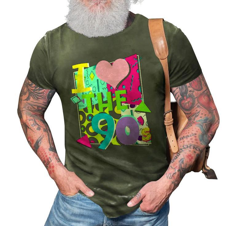 1990&8217S 90S Halloween Party Theme I Love Heart The Nineties 3D Print Casual Tshirt