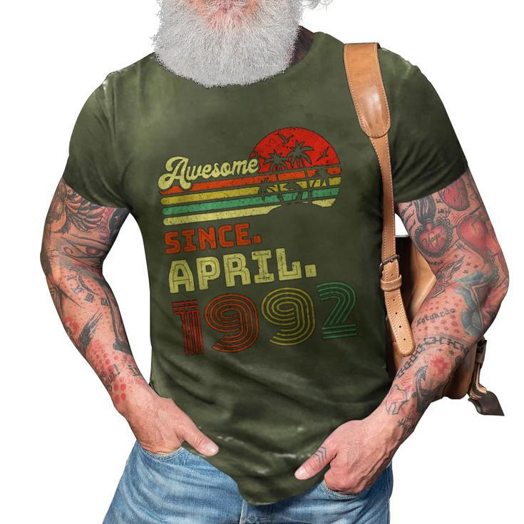 31 Years Old Awesome Since April 1992 31St Birthday 3D Print Casual Tshirt
