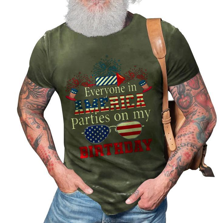 4Th Of July Birthday Gifts Funny Bday Born On 4Th Of July  3D Print Casual Tshirt
