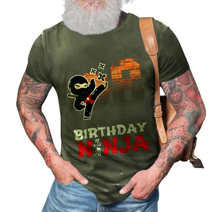 8 Year Old Ninja Birthday Party Eight Birthday Ninja Party 3D Print Casual Tshirt