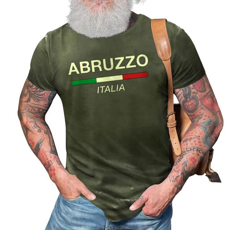 Abruzzo Italian Name Italy Flag Italia Family Surname 3D Print Casual Tshirt