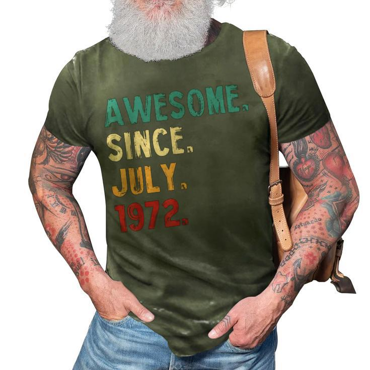 Awesome Since July 1972 Vintage 50Th Birthday  V2 3D Print Casual Tshirt