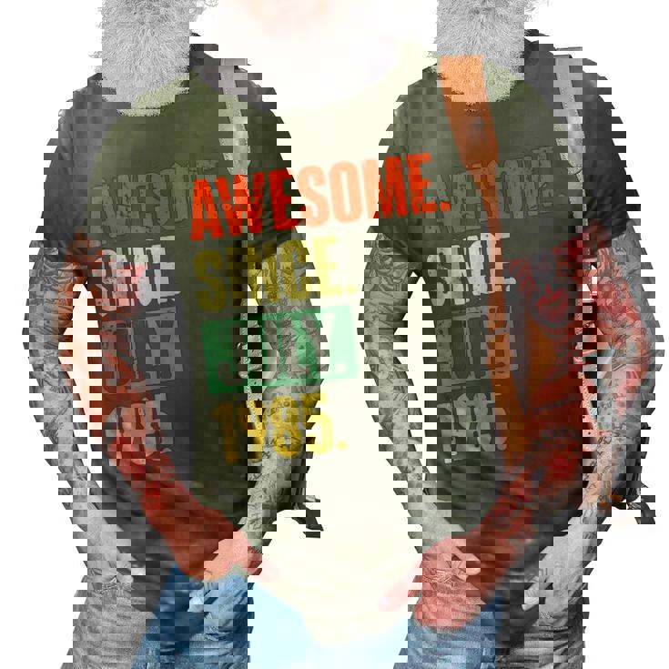 Awesome Since July 1985 37 Year Old 37Th Birthday Gift  3D Print Casual Tshirt