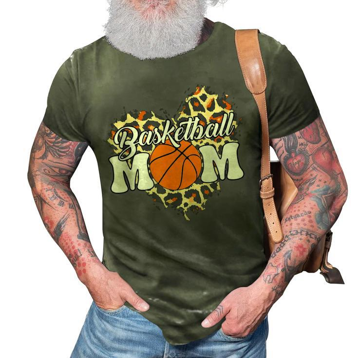 Basketball Mom Mothers Day Leopard Heart Baket Mom  3D Print Casual Tshirt