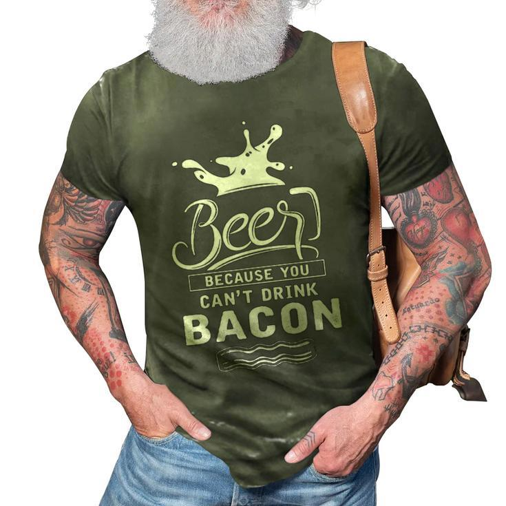 Beer Because Bacon 3D Print Casual Tshirt
