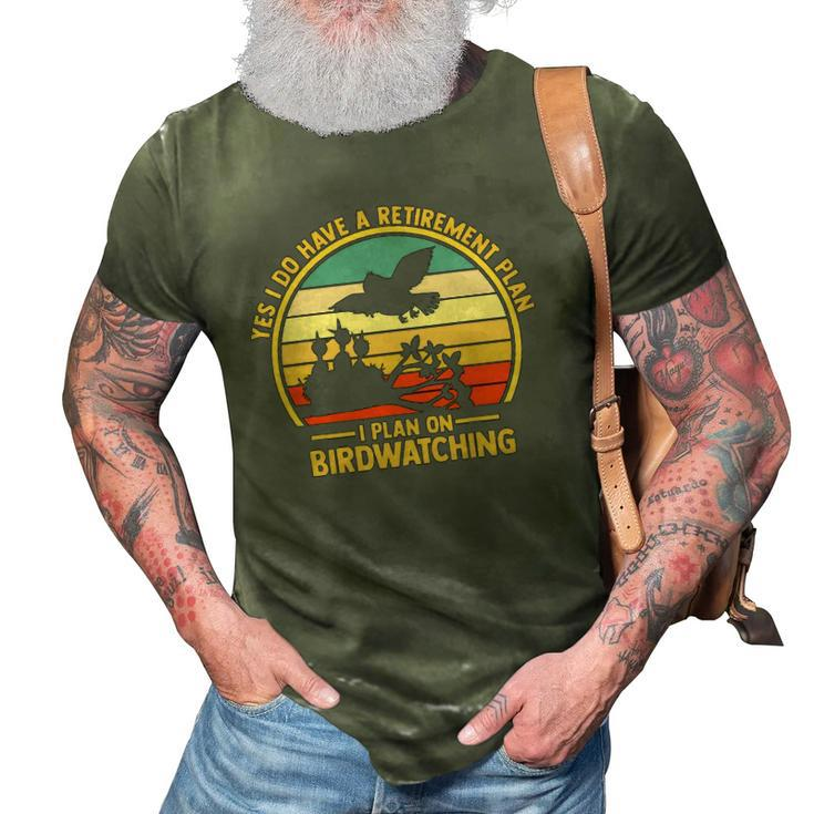 Birdwatching Binoculars Birding Book Journal Retirement Plan 3D Print Casual Tshirt