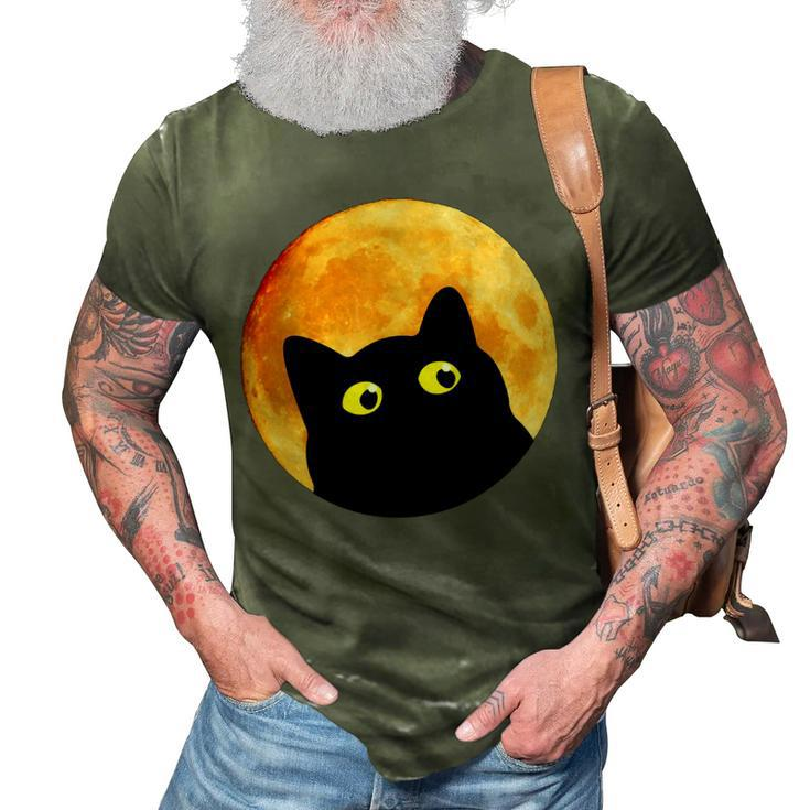 Black Cat Halloween Design Funny Cat Halloween  3D Print Casual Tshirt