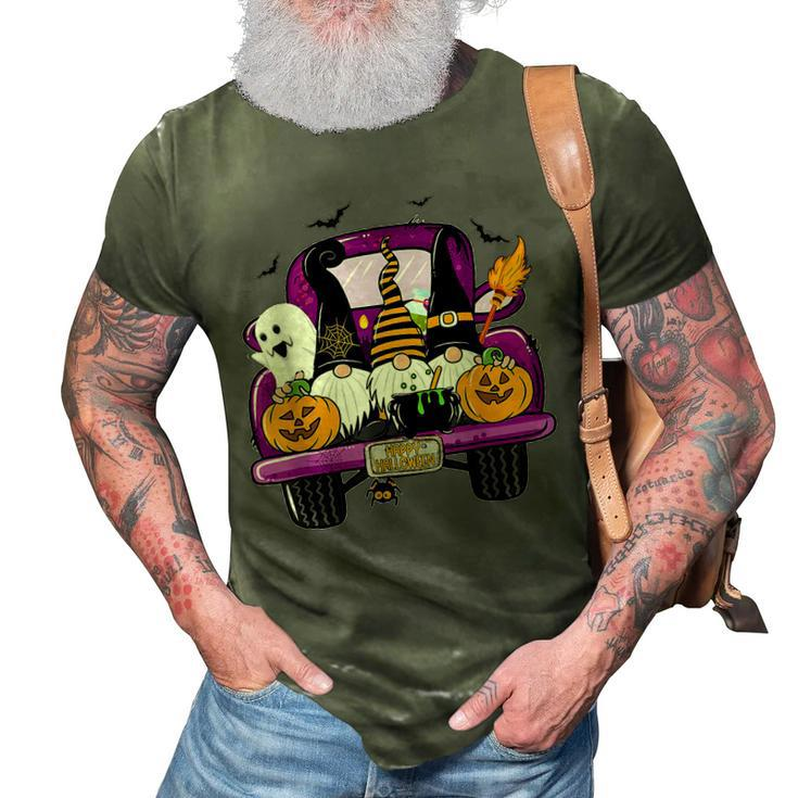 Boo Pumpkin Witch Gnomes In Halloween Truck Funny Holiday  3D Print Casual Tshirt