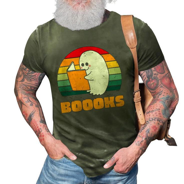 Boooks Ghost Funny Librarian Book Lovers Halloween Costume 3D Print Casual Tshirt