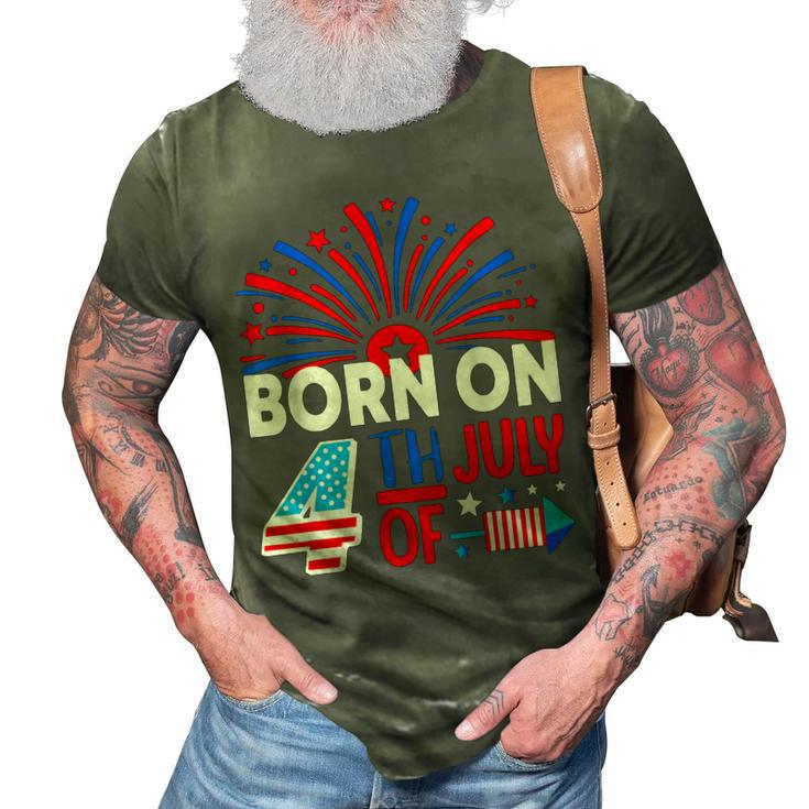 Born On The 4Th Of July Fireworks Celebration Birthday Month  3D Print Casual Tshirt
