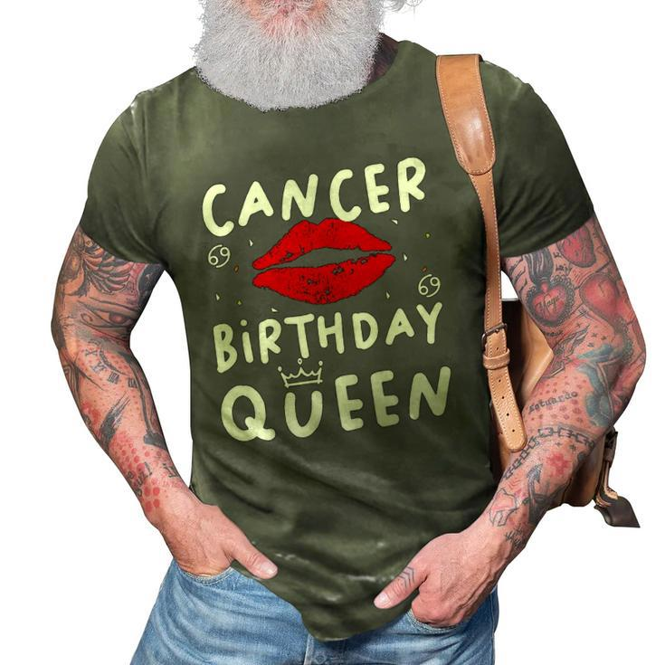 Cancer Birthday Queen Red Lips 3D Print Casual Tshirt