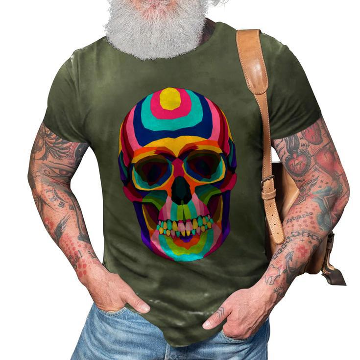 Colorful Sugar Skeleton Scull Halloween Party Costume   3D Print Casual Tshirt